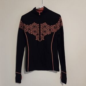 Icelandic Design Black & Pink Nordic Merino Wool Pull-Over Sweater